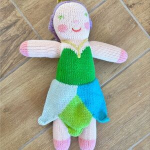 BlaBla Antoinette the Queen by Kids Pink Green Knit Plush Doll Crown 12” long